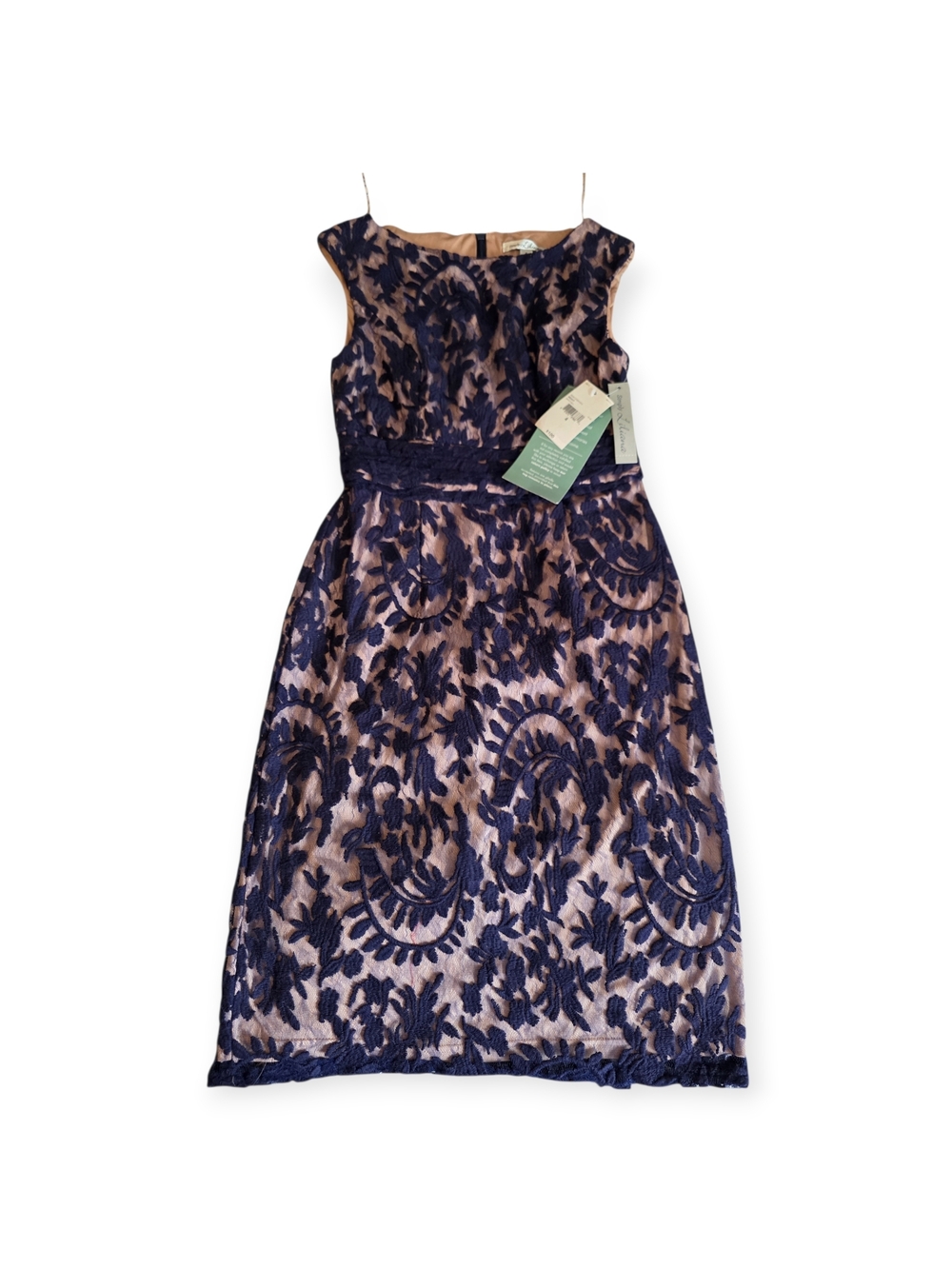 Simply Liliana Lace Overlay Dress – Navy & Nude – Size 4 – NWT